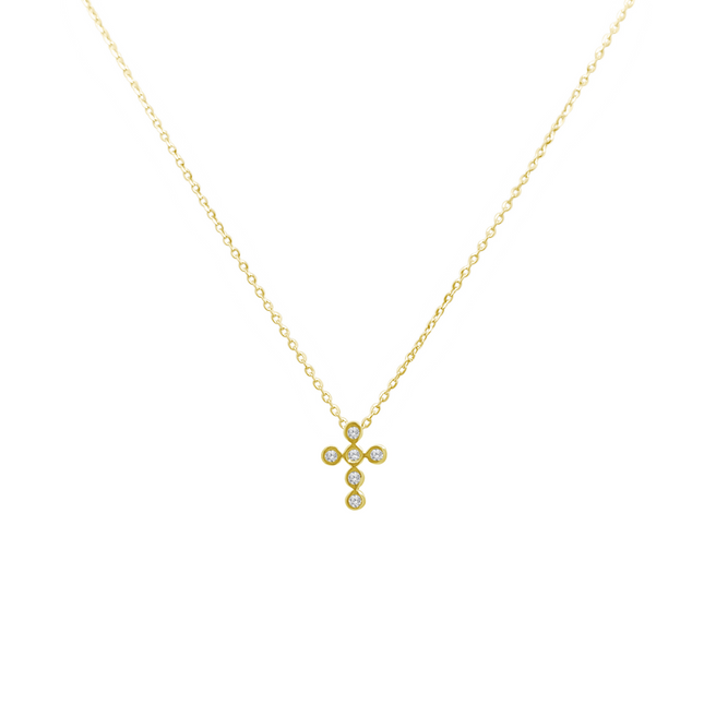 Bezel Diamond Cross Necklace  Lindsey Leigh Jewelry.