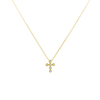 Bezel Diamond Cross Necklace  Lindsey Leigh Jewelry.
