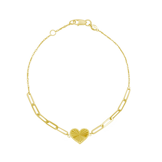 Beaded Border Heart & Paper Clip Bracelet  Lindsey Leigh Jewelry.
