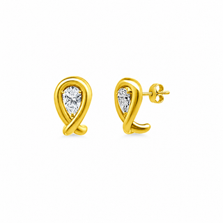 Small Lab Grown Pear Diamond Studs
