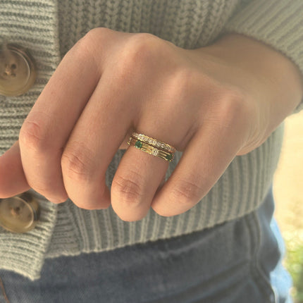 Wavy Channel Set Diamond Band Lifestyle 5