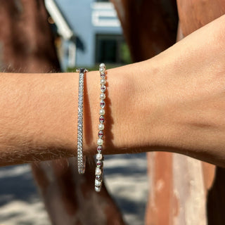 Alternating Pearl & Gemstone Tennis Bracelet  Lindsey Leigh Jewelry.
