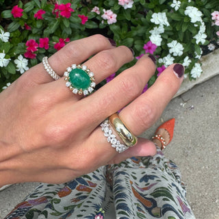 Alternating Round & Flower Diamond Band  Lindsey Leigh Jewelry.
