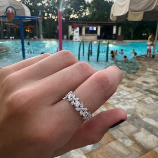 Alternating Round & Flower Diamond Band  Lindsey Leigh Jewelry.
