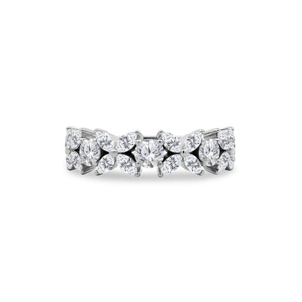 Alternating Round & Flower Diamond Band - Lindsey Leigh Jewelry