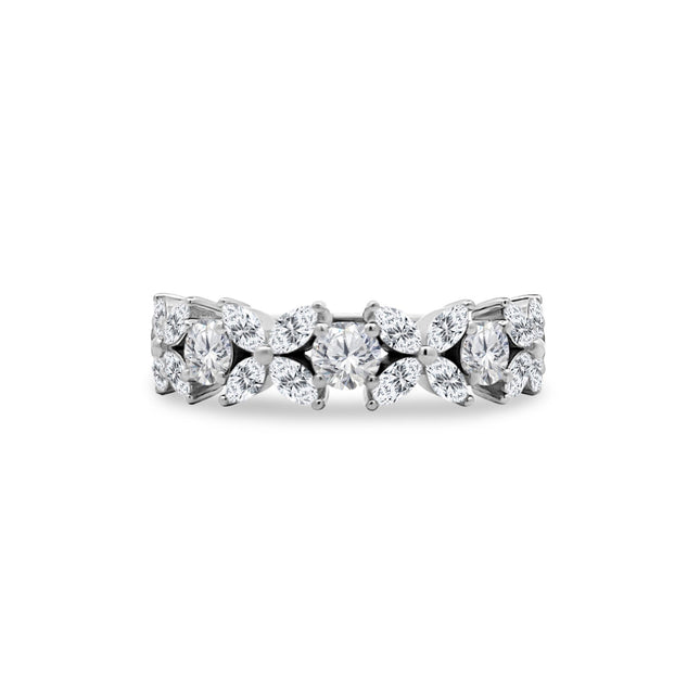 Alternating Round & Flower Diamond Band  Lindsey Leigh Jewelry.