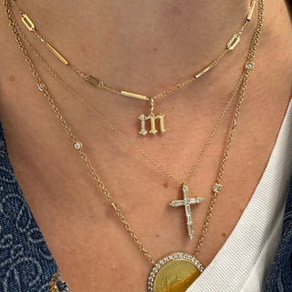 Baguette Diamond Cross Necklace  Lindsey Leigh Jewelry.
