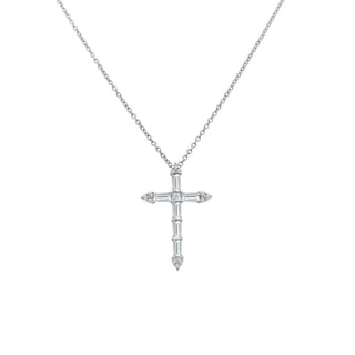 Baguette Diamond Cross Necklace  Lindsey Leigh Jewelry.
