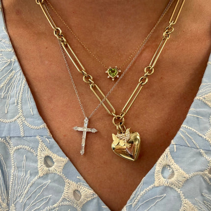 Baguette Diamond Cross Necklace - Lindsey Leigh Jewelry