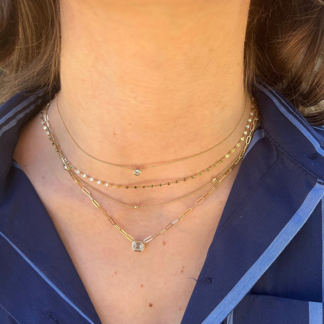 Baguette Mosaic Paper Clip Necklace - Lindsey Leigh Jewelry