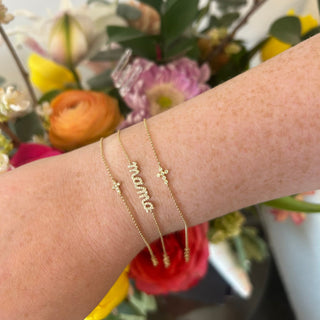 Bezel Diamond Cross Bracelet  Lindsey Leigh Jewelry.
