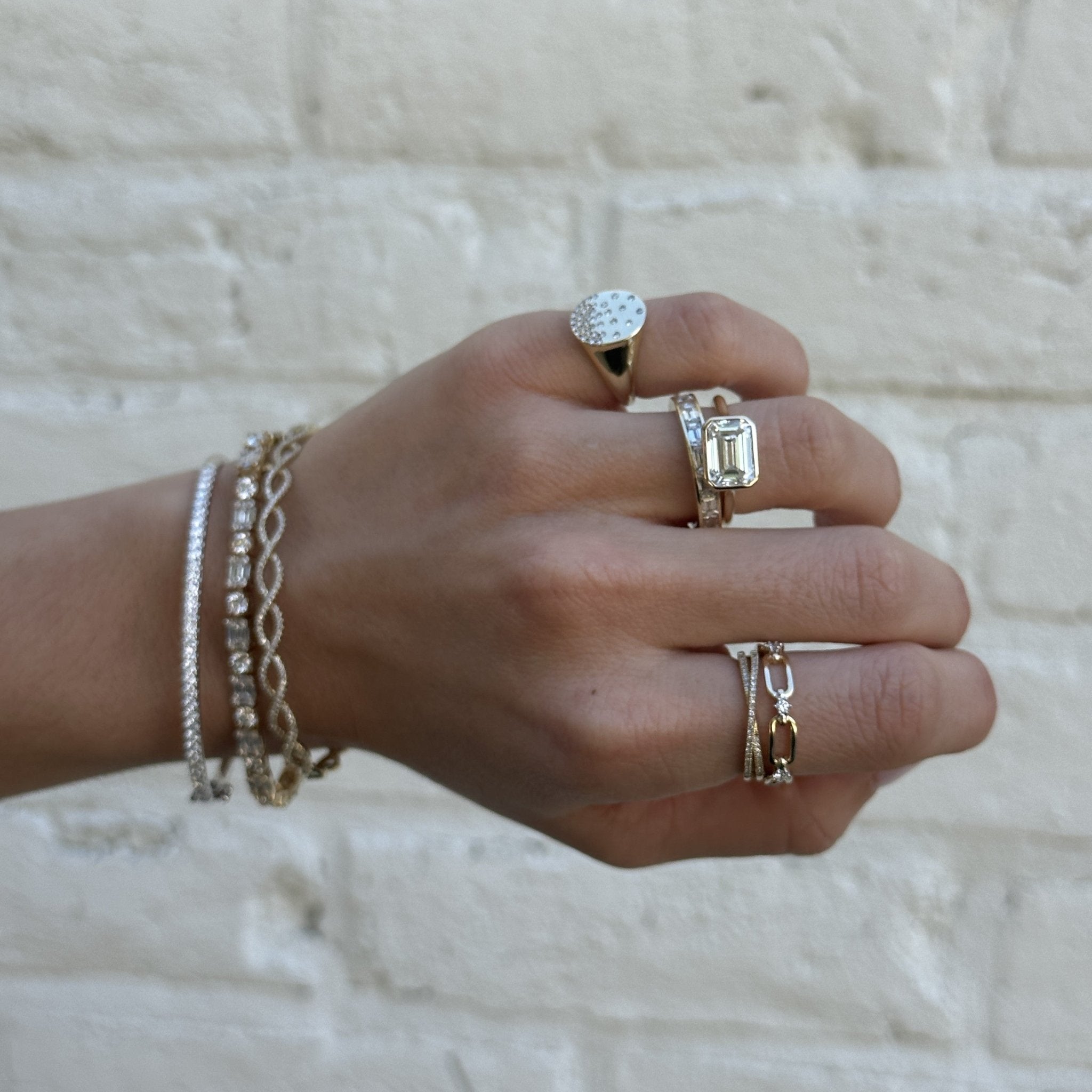 East West Bezel Set Emerald Cut Solitaire – Lindsey Leigh Jewelry