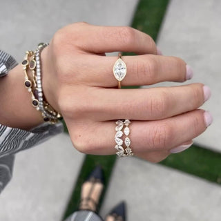 Bezel Set Marquise Cut Solitaire  Lindsey Leigh Jewelry.

