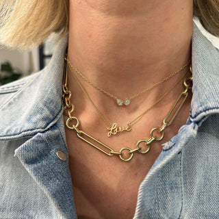 Bezel Set Toi Et Moi Necklace  Lindsey Leigh Jewelry.

