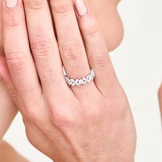 Alternating Round & Flower Diamond Band  Lindsey Leigh Jewelry.
