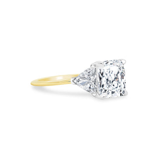 Cushion Cut with Trillion Cut Side Stones  Lindsey Leigh Jewelry.
