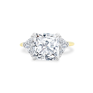 Cushion Cut with Trillion Cut Side Stones  Lindsey Leigh Jewelry.
