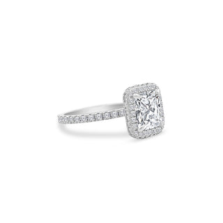 Cushion Diamond Halo Ring  Lindsey Leigh Jewelry.
