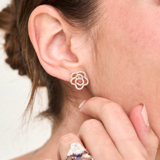 Diamond Rose Studs  Lindsey Leigh Jewelry.
