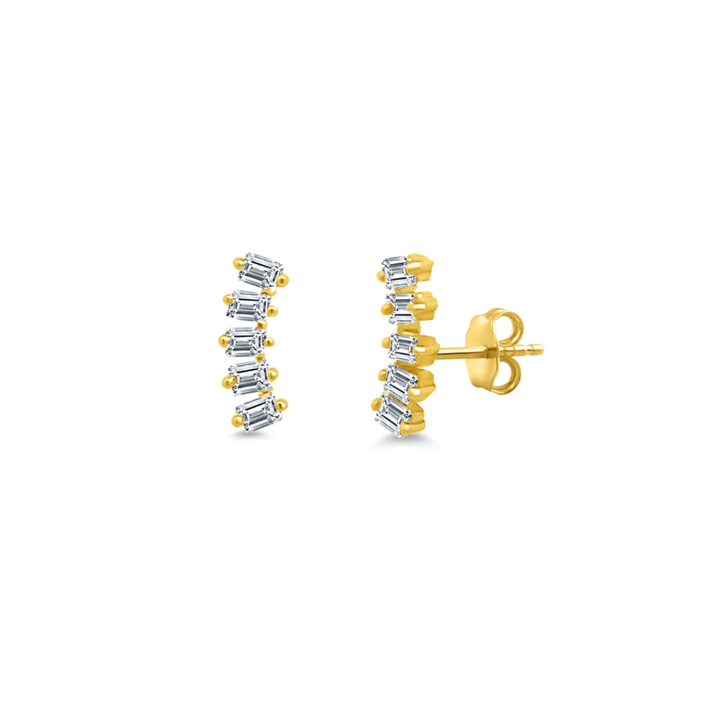 Dainty Baguette Ear Crawlers - Lindsey Leigh Jewelry
