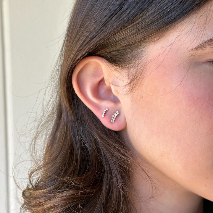 Dainty Baguette Ear Crawlers - Lindsey Leigh Jewelry