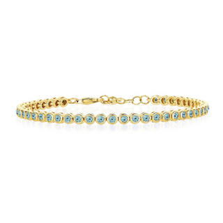 Dainty Bezel Set Gemstone Tennis Bracelet
