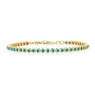 Dainty Bezel Set Gemstone Tennis Bracelet
