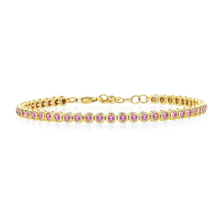Dainty Bezel Set Gemstone Tennis Bracelet
