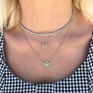 Gemstone & Diamond Flower Necklace  Lindsey Leigh Jewelry.
