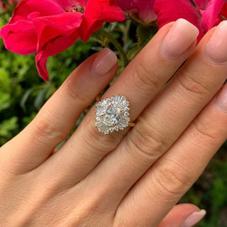 Round Diamond with Sunburst Halo  Lindsey Leigh Jewelry.
