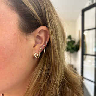 Diamond Clover Huggies  Lindsey Leigh Jewelry.
