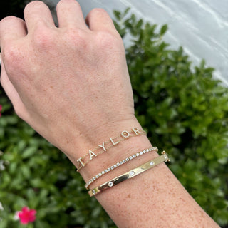 Diamond Personalized Name Bracelet  Lindsey Leigh Jewelry.

