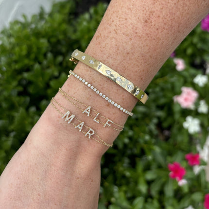 Diamond Custom Name Bracelet - Lindsey Leigh Jewelry