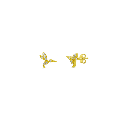 Diamond Hummingbird Stud - Lindsey Leigh Jewelry