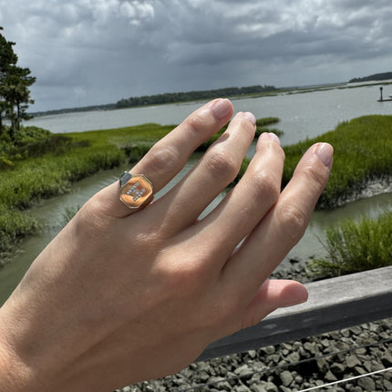 Diamond Initial Signet Ring - Lindsey Leigh Jewelry