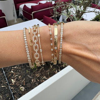 Diamond Inlay Hinge Bangle  Lindsey Leigh Jewelry.
