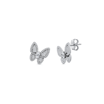 Diamond Mosaic Butterfly Earrings - Lindsey Leigh Jewelry