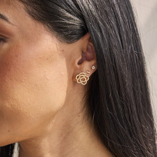 Diamond Rose Studs  Lindsey Leigh Jewelry.
