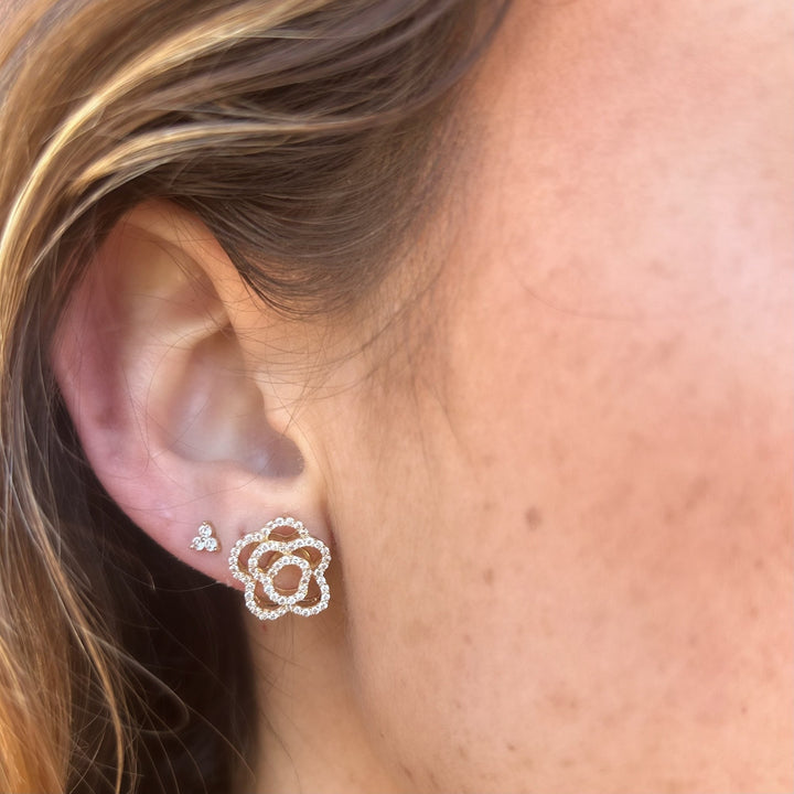 Diamond Rose Studs - Lindsey Leigh Jewelry