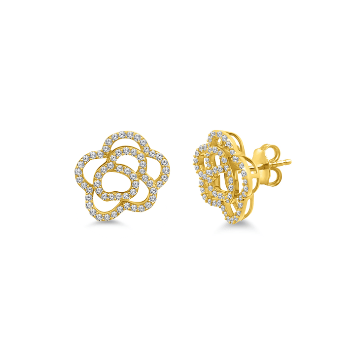 Diamond Rose Studs - Lindsey Leigh Jewelry