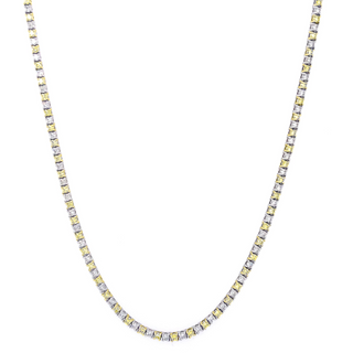 Yellow and White Lab Grown Diamond Tennis Necklace
