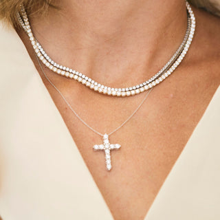 diamond tennis necklace lindsey leigh jewelry

