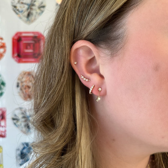 Double Bezel Drop Stud  Lindsey Leigh Jewelry.