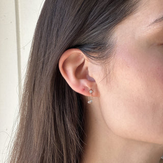 Double Bezel Drop Stud  Lindsey Leigh Jewelry.
