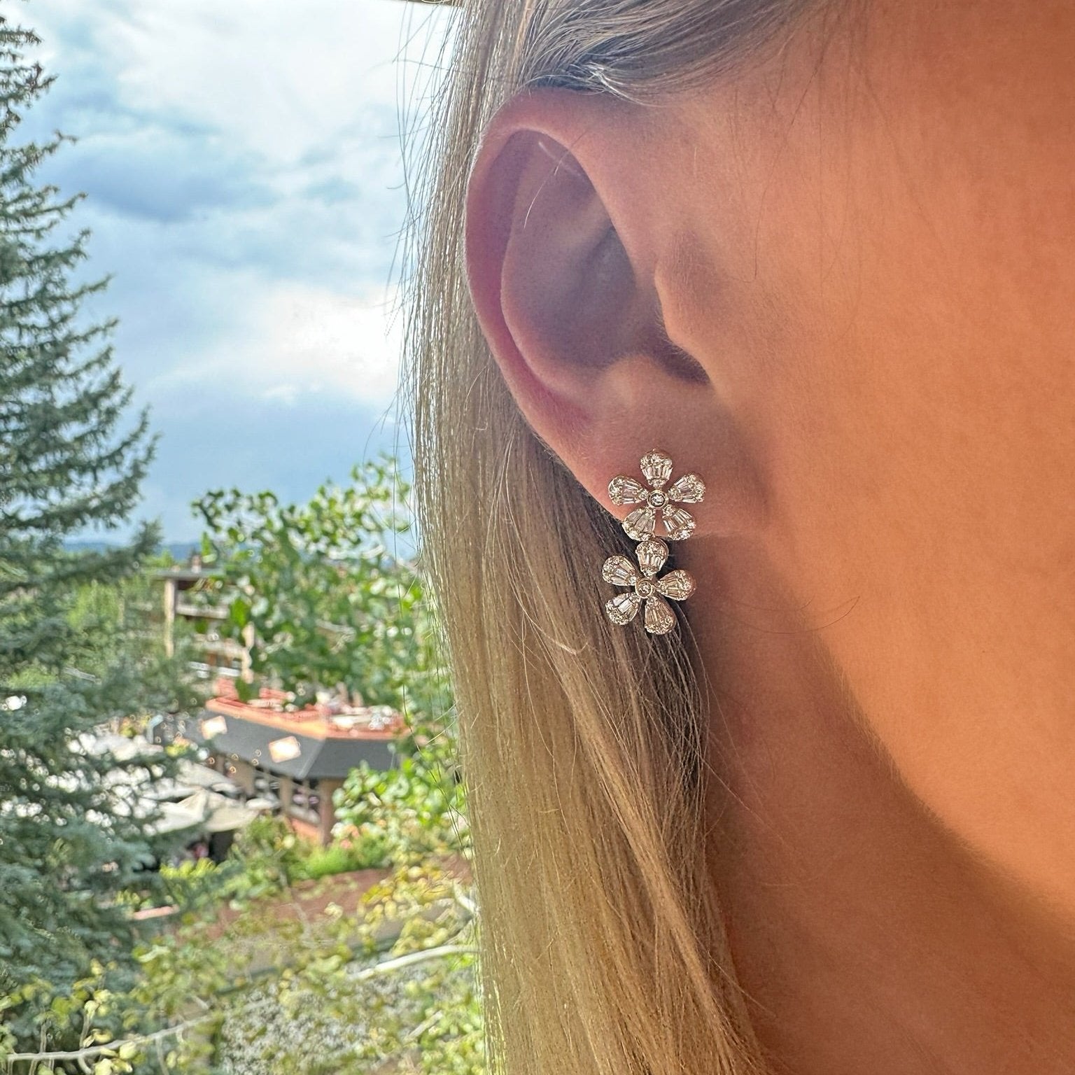 Double Flower Dangle Earrings – Lindsey Leigh Jewelry