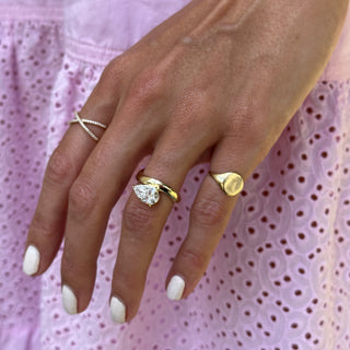East West Pear Cut on Wave Band  Lindsey Leigh Jewelry.
