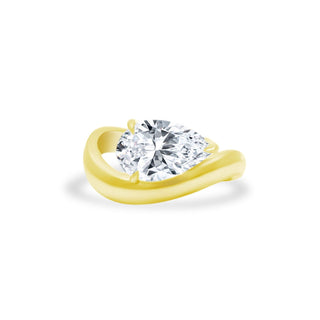 East West Pear Cut on Wave Band  Lindsey Leigh Jewelry.
