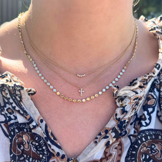 Bezel Diamond Cross Necklace  Lindsey Leigh Jewelry.
