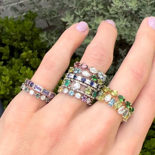 Gemstone & Diamond Cage Band  Lindsey Leigh Jewelry.
