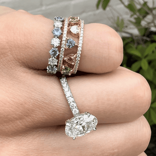 Gemstone & Diamond Cage Band  Lindsey Leigh Jewelry.
